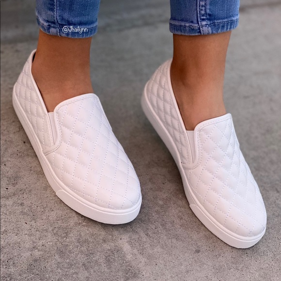 White quilted slip on sneakers - Picture 5 of 6